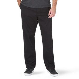 Lee Men's Extreme Comfort MVP Straight-Fit Flat-Front Pants - Black - 36W - NWOT
